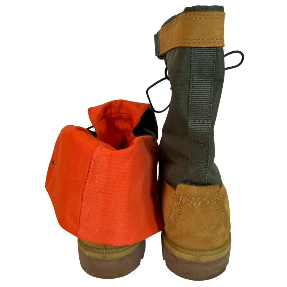 Timberland 8-Inch Premium Waterproof Boots Wheat Olive Green Orange Mens 9.5 - Picture 7 of 8